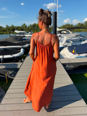 Lange jurk “Sabina” Brique