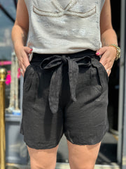 Linnen short "zwart"