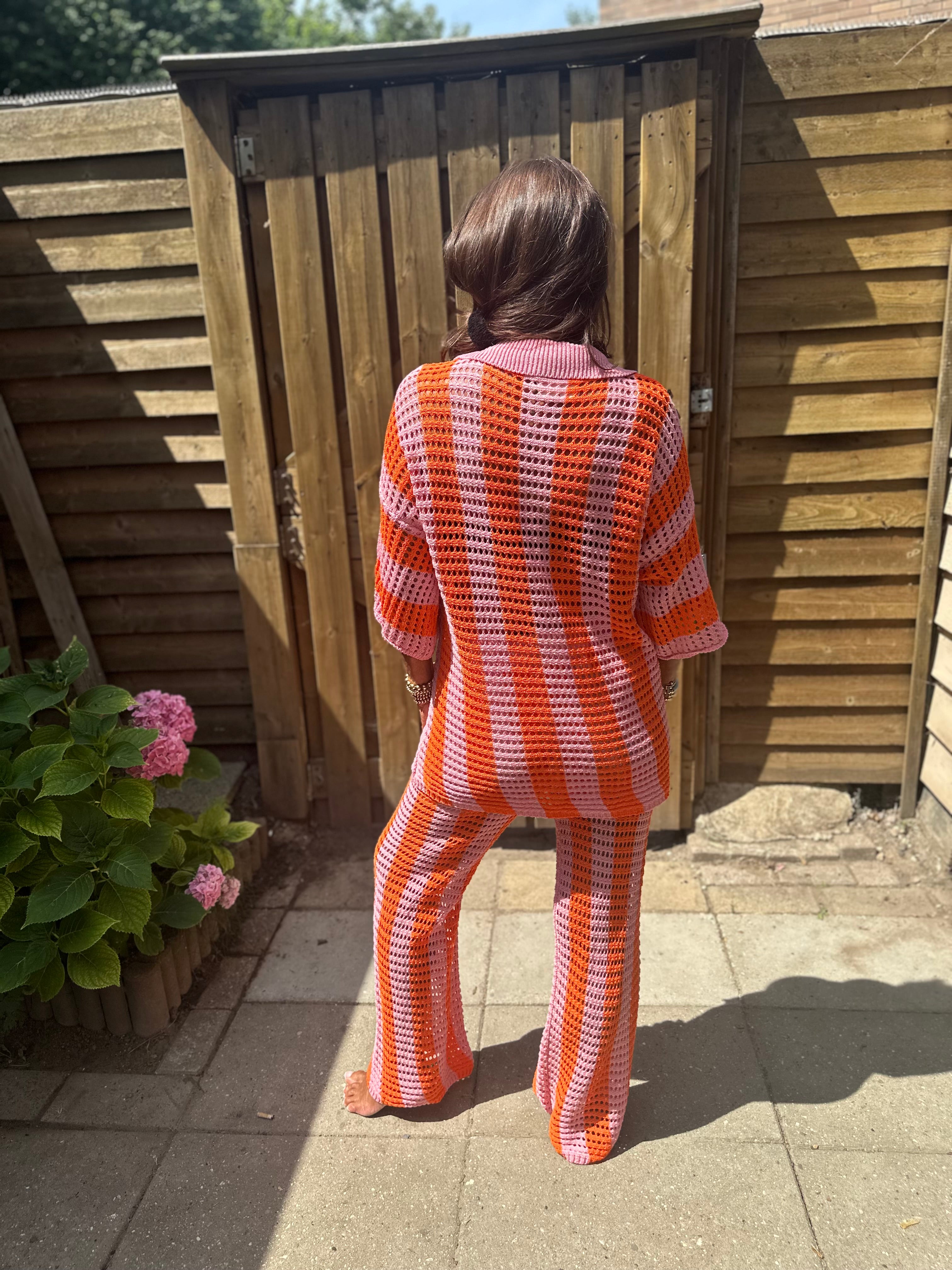 2 delig set "Nola" Oranje/Roze