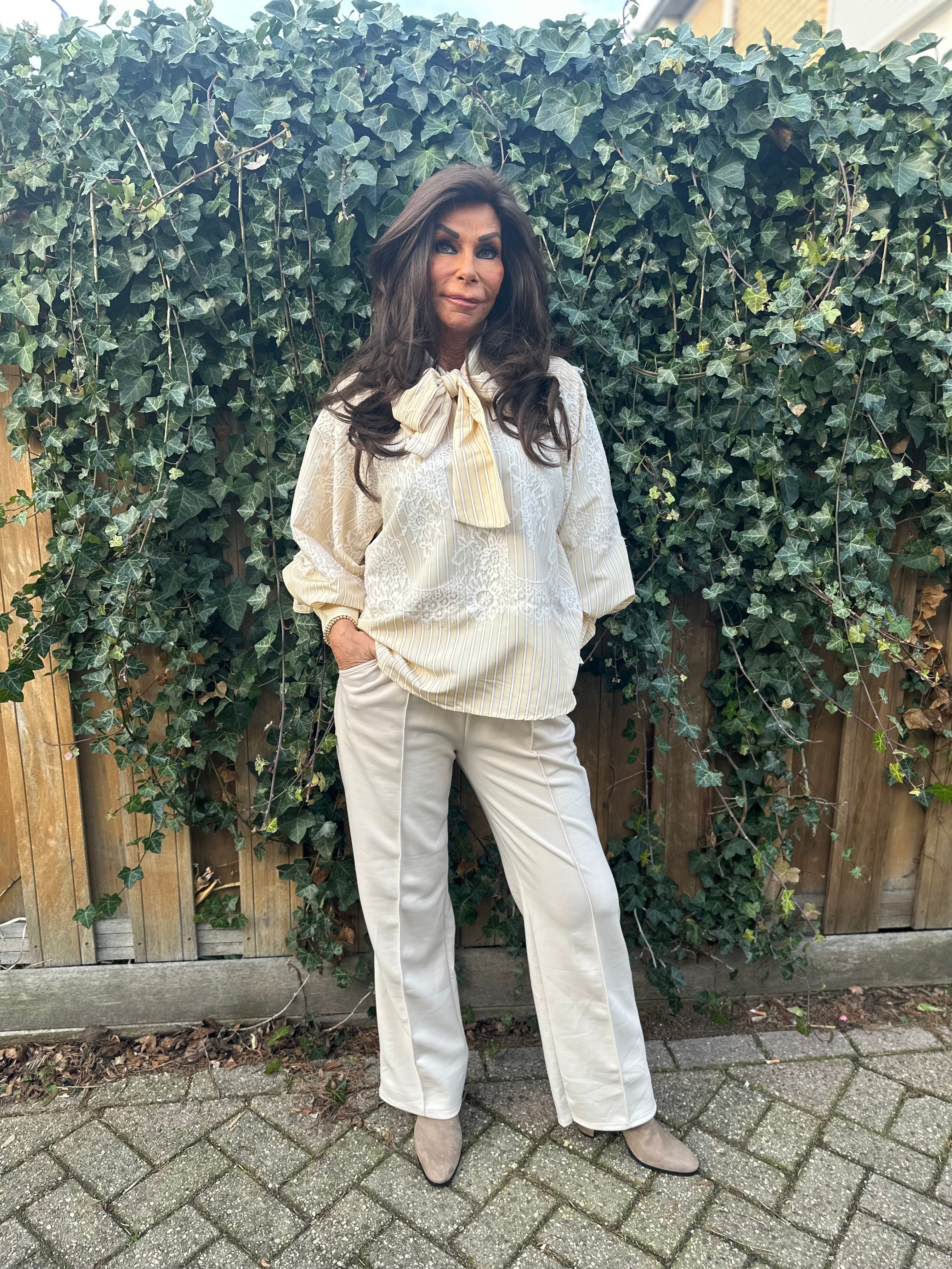 Strikblouse "Jill" Geel