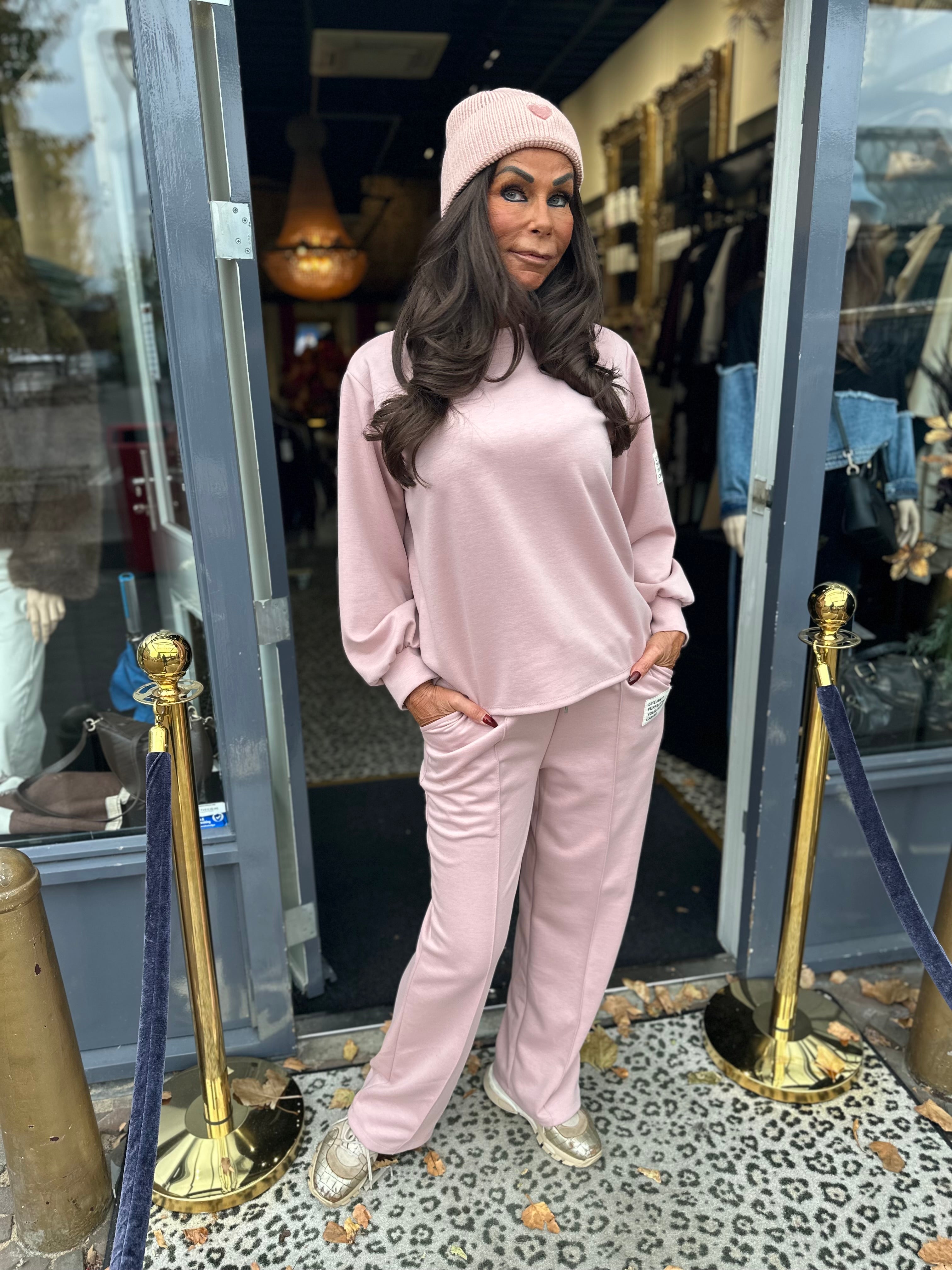 Life isn't perfect set lange mouw "Oud roze"