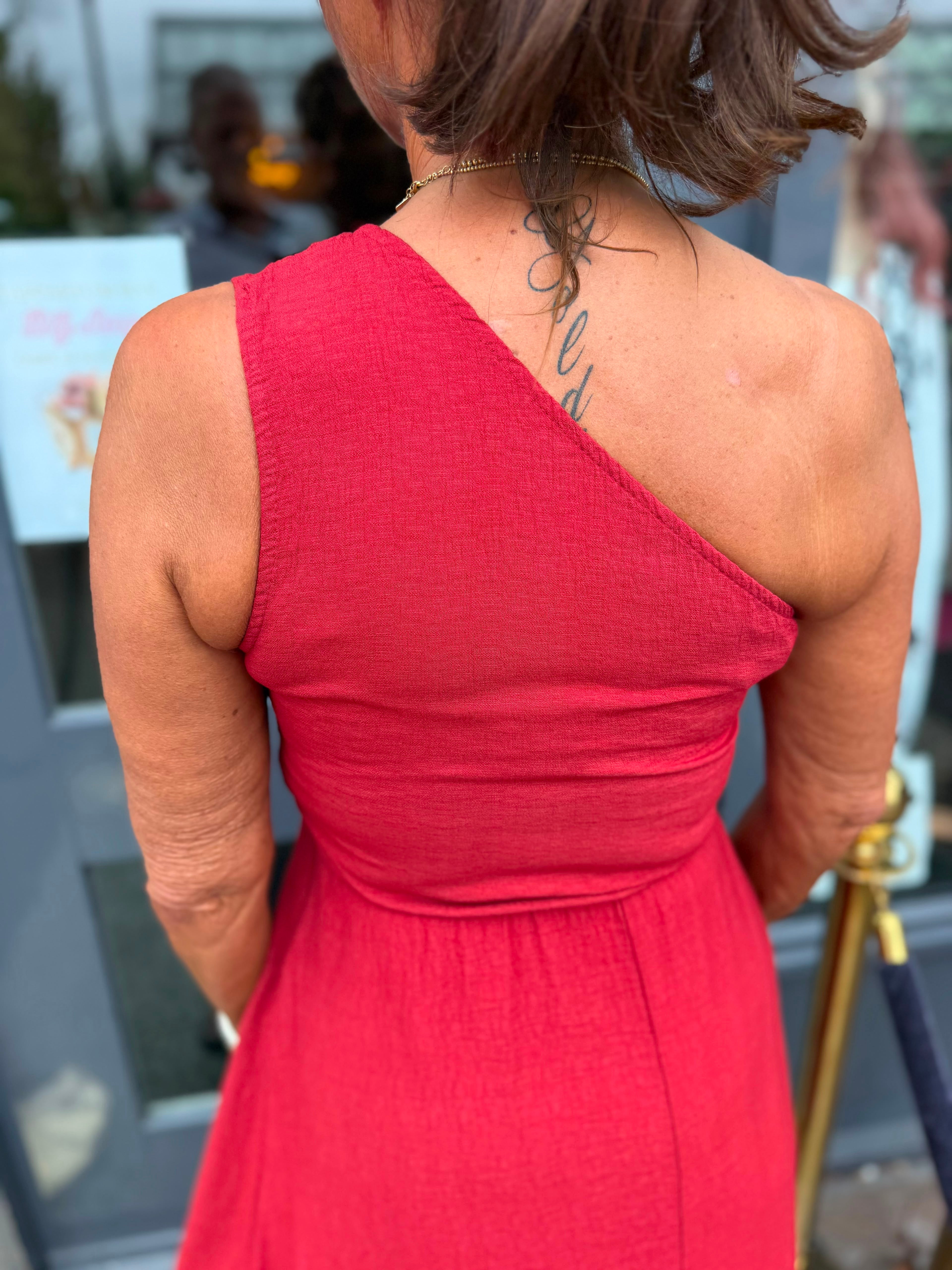 Viscose Jurkje "Rilana" Terracotta rood