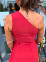 Viscose Jurkje "Rilana" Terracotta rood