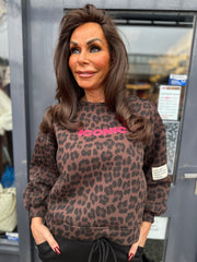 ICON sweater panter/donkerbruin