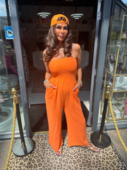Strapless jumpsuit “Maya” hydrofiel oranje