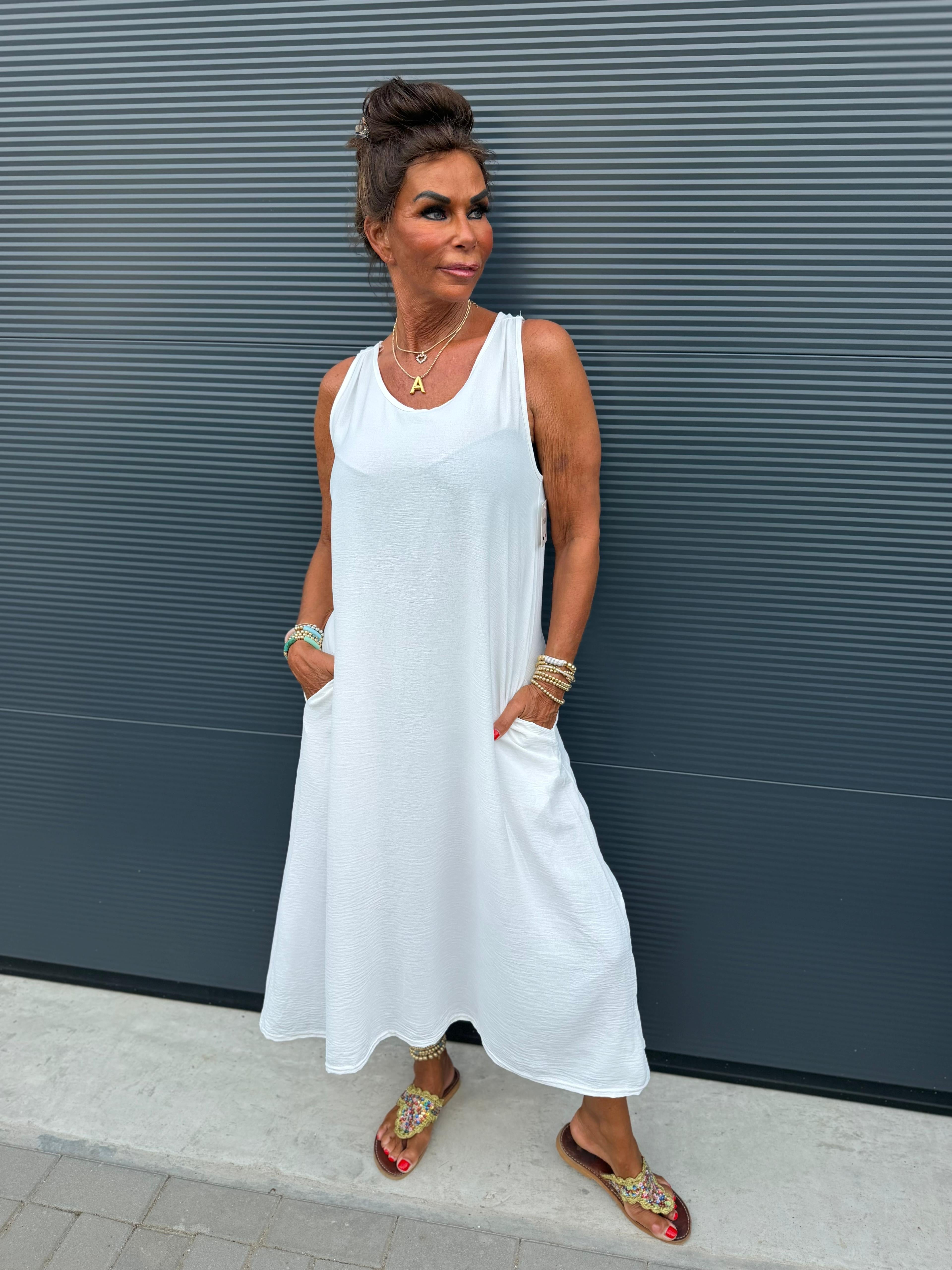 Lange jurk "Catarina" offwhite