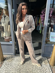 2-delig set "Bij Ann" taupe
