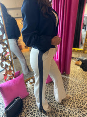 Broek "Sunny" Créme Streep