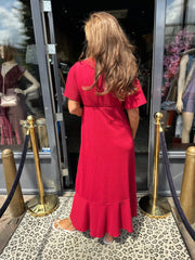 Wikkel jurk “Verona" Rood