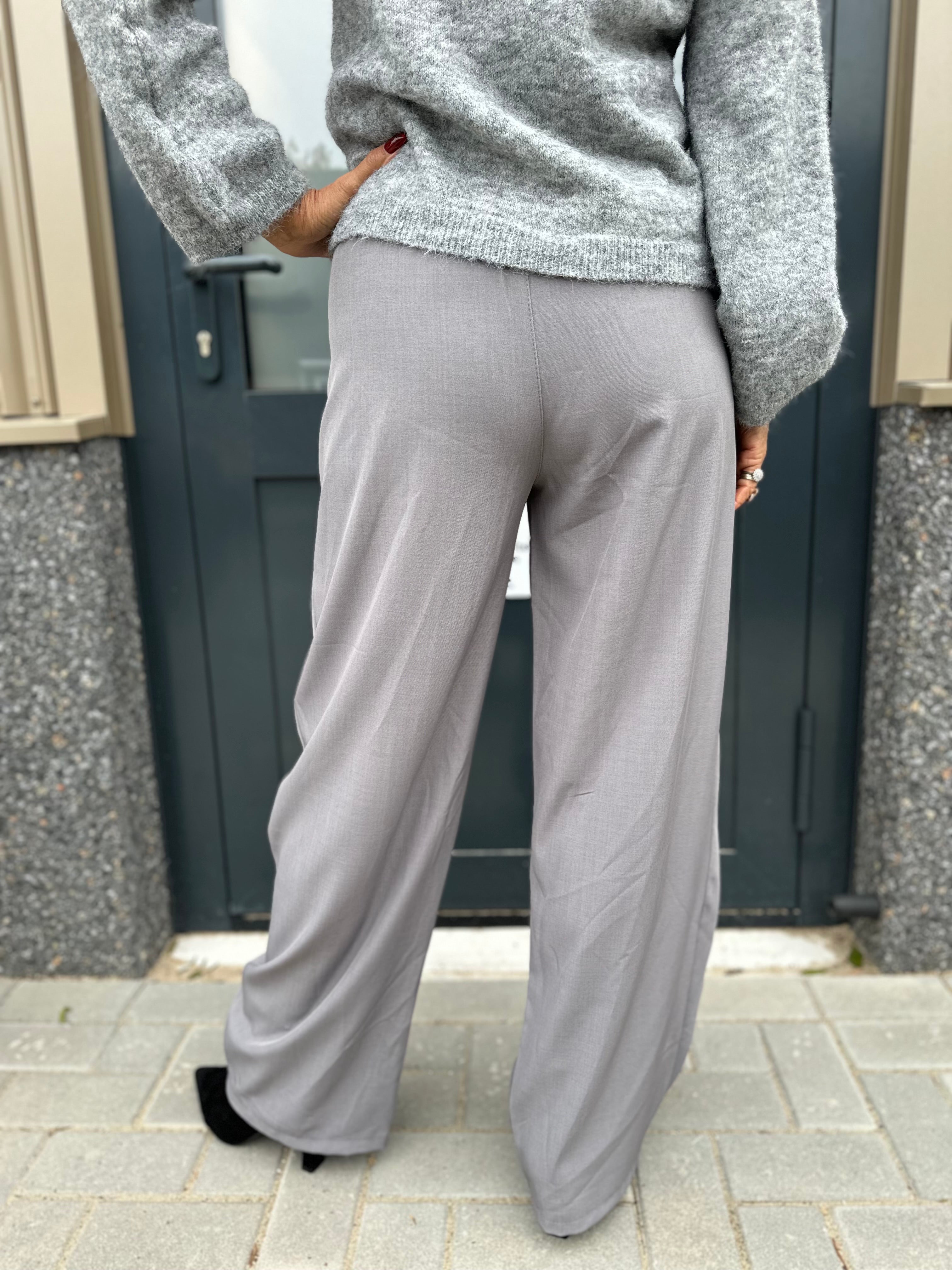 Plooien Pantalon ballon wide grijs