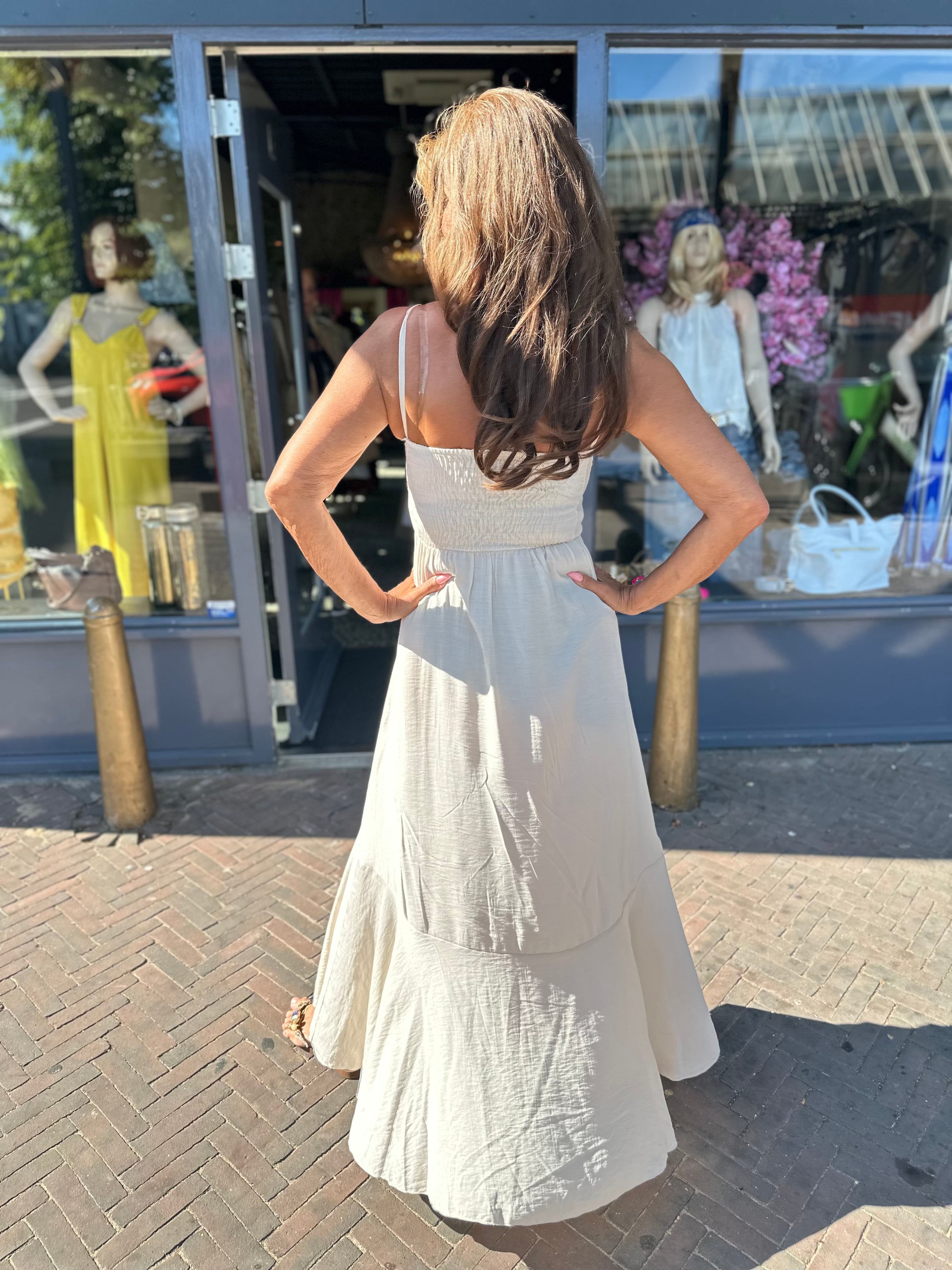 lange jurk "Noor" créme