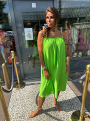 Kort Viscose jurkje "Tess" fel groen