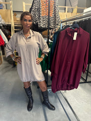 Blouse jurk "Novalee" taupe