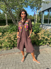 Viscose Jurk "Mila" donkerbruin