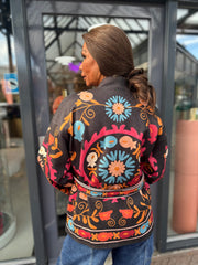 Kimono /jasje "Coby" print Zwart