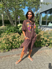 Viscose Jurk "Mila" donkerbruin