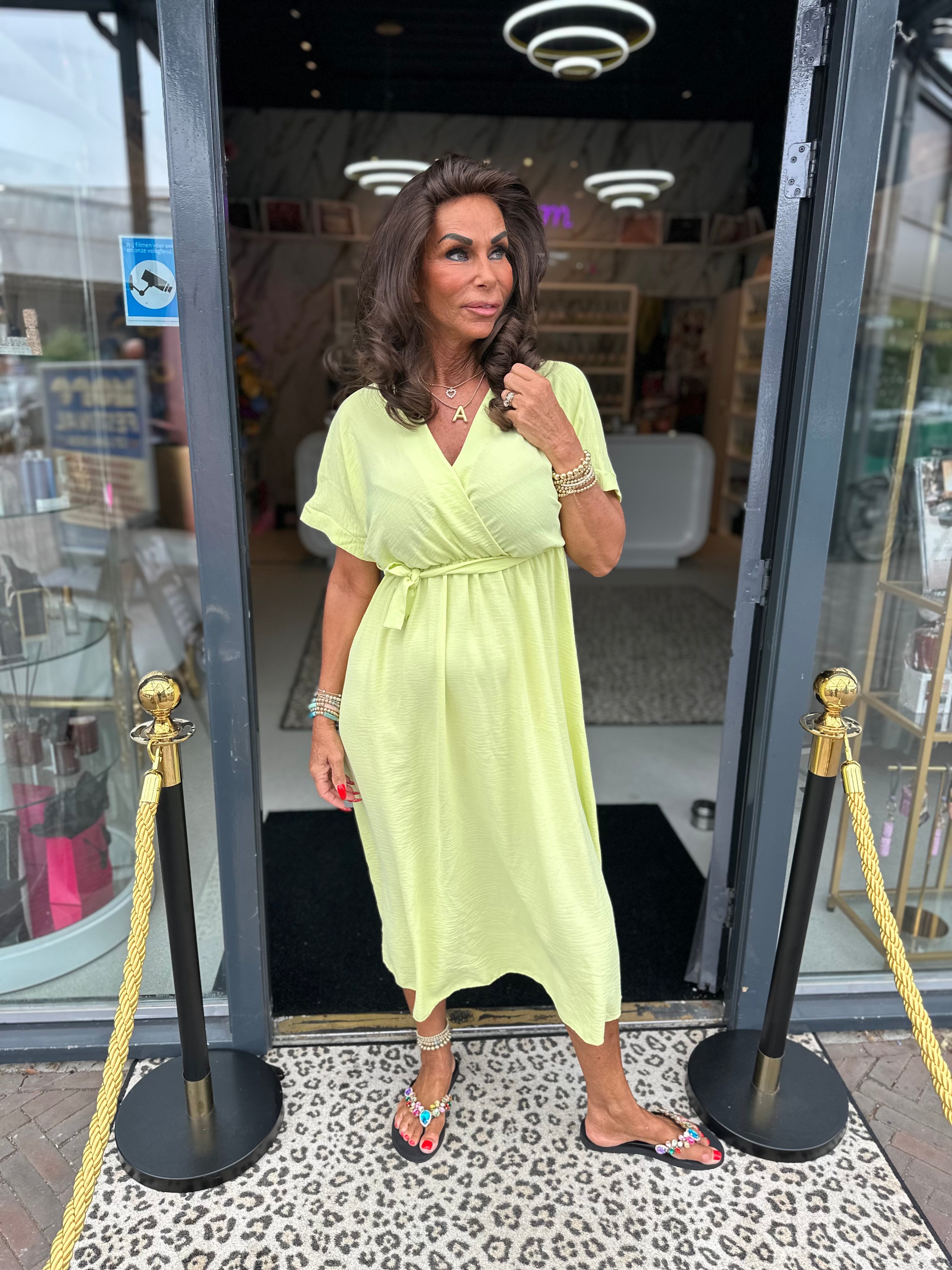 Jurk "Valencia" Limegroen