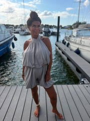Playsuit kort "halter" taupe