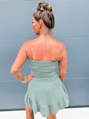 Playsuit kort "hydrofiel" legergroen