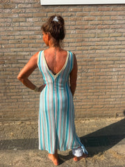 Lurex Jurk "Egyptian" Turqoise Camel