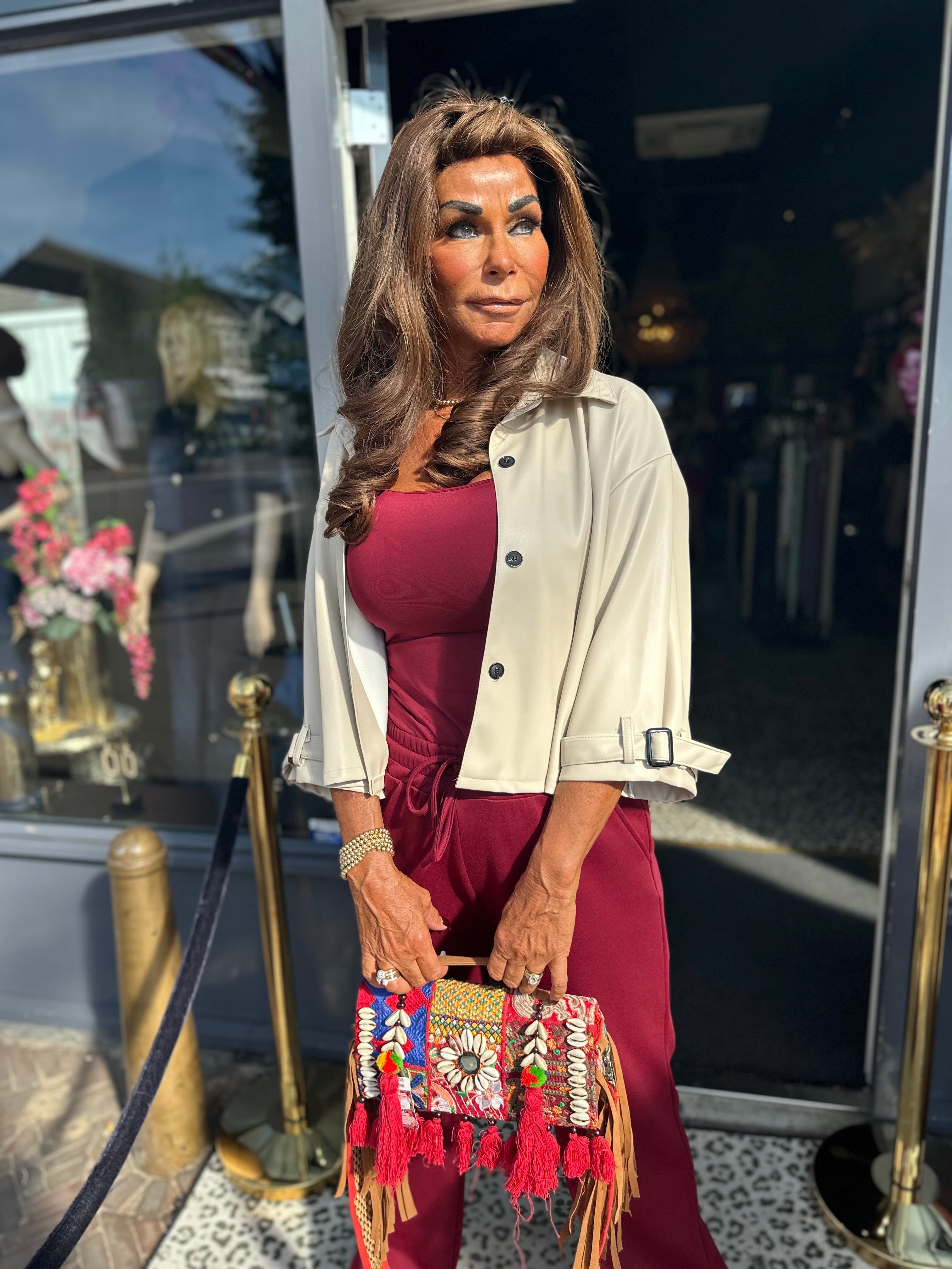 Vegan Leather Jasje "Rizzo" Beige