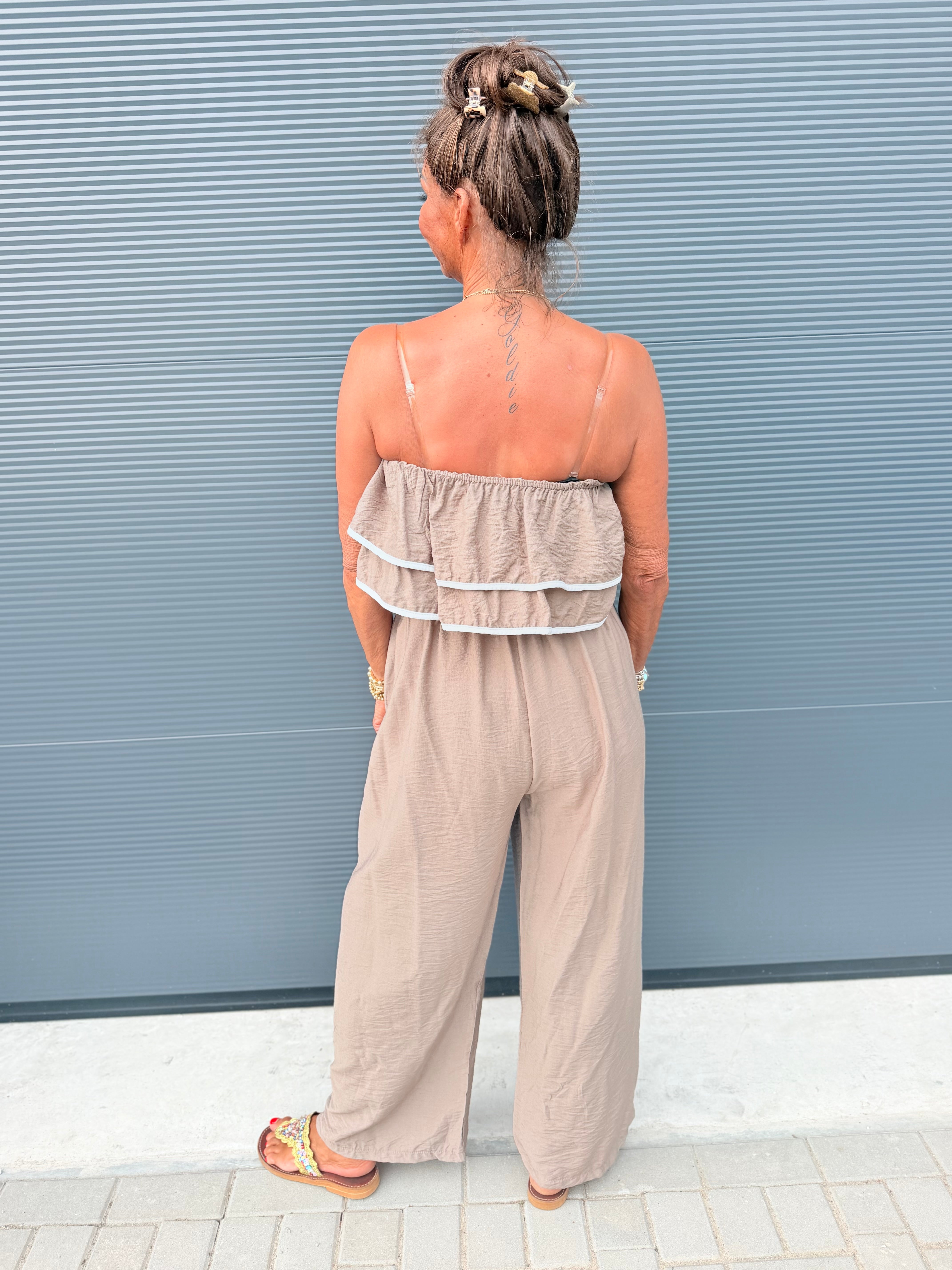 Strapless Jumpsuit "Venezuela" taupe