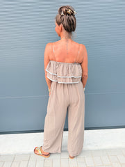 Strapless Jumpsuit "Venezuela" taupe