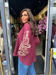 Blouse "Broderie" bordeaux