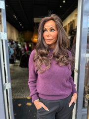 Top lange mouw "Cozy" Aubergine