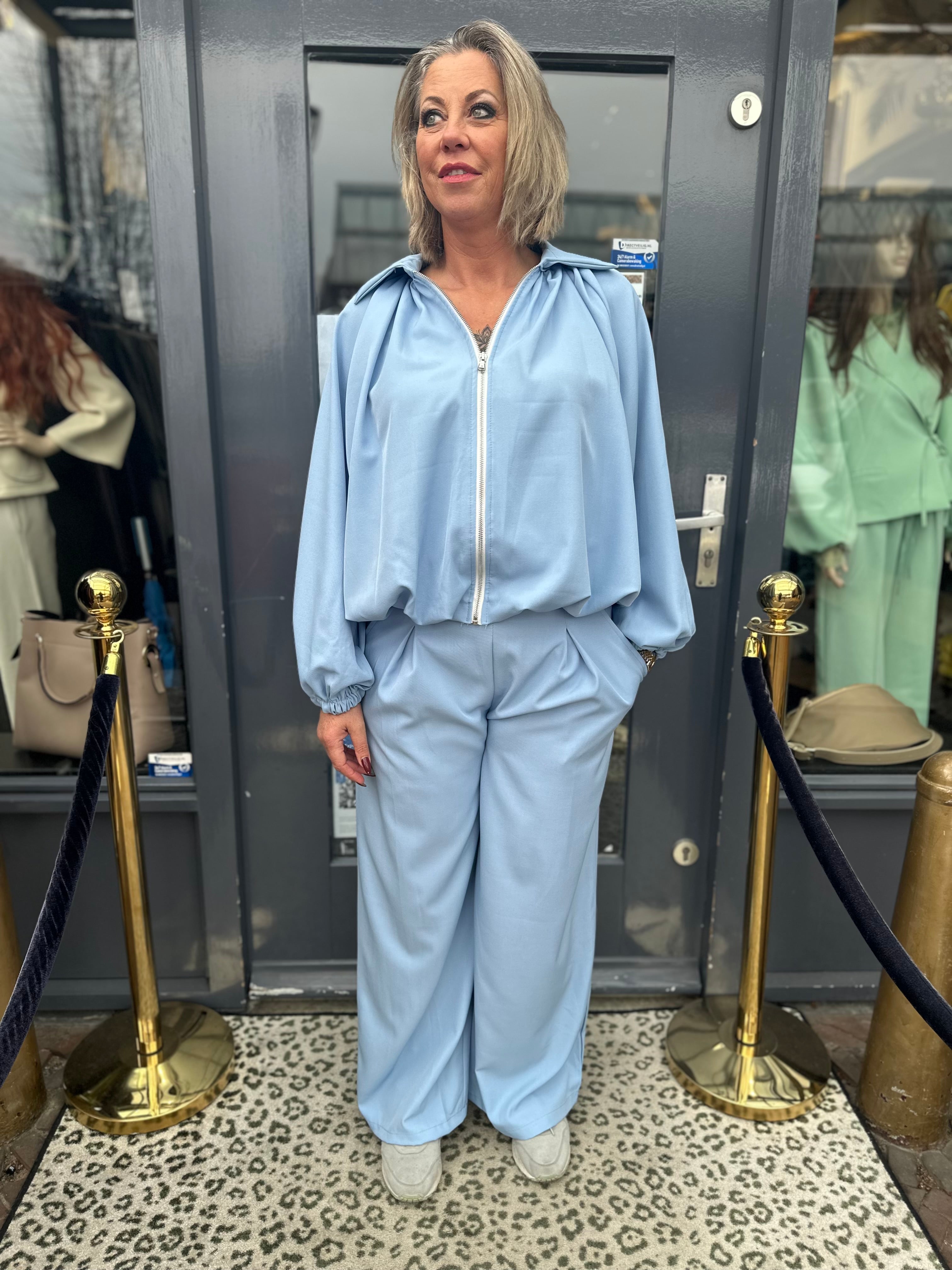 2 delig set “Je T’Aime” lichtblauw