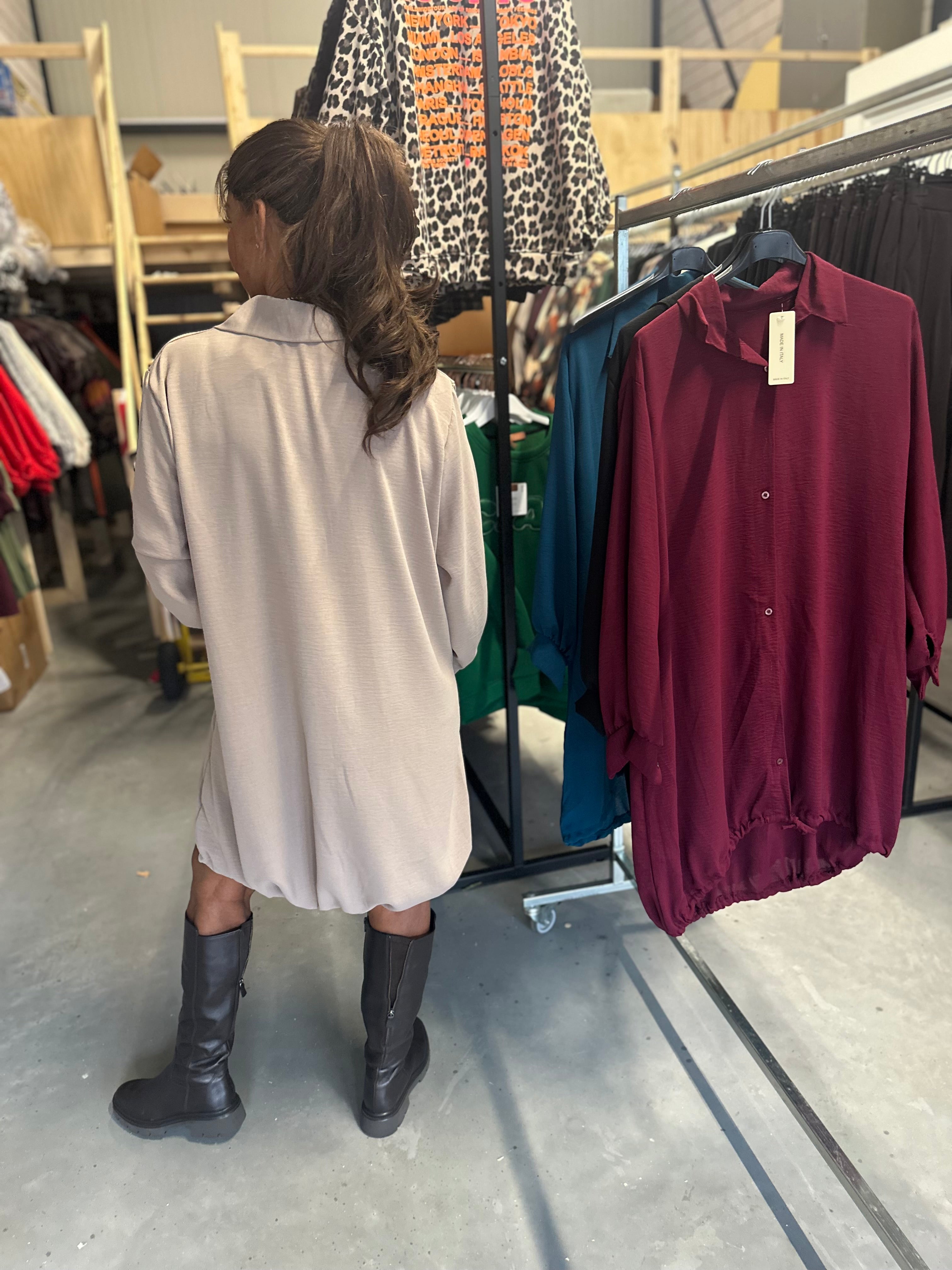 Blouse jurk "Novalee" taupe