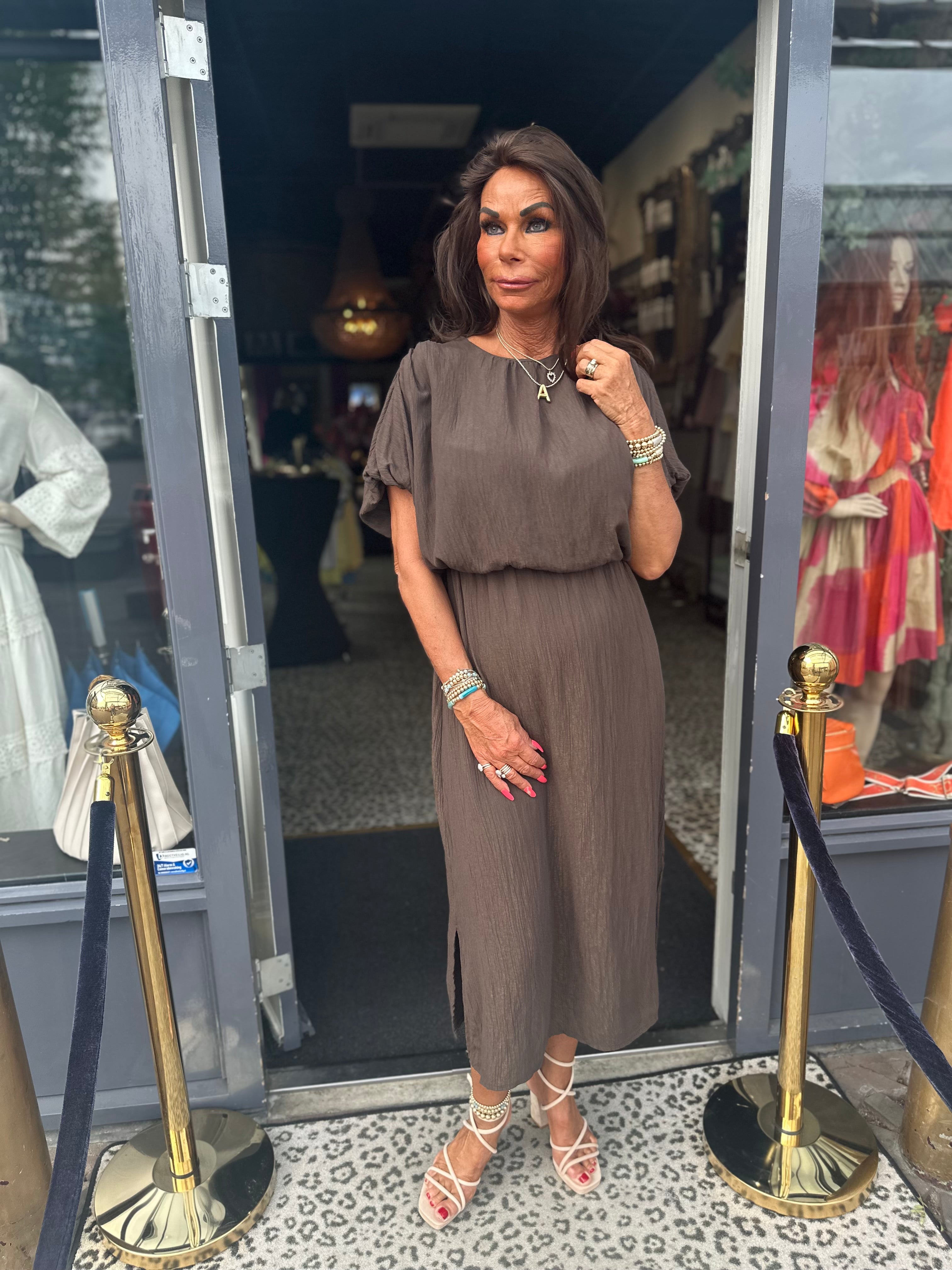 Jurk “Hailey” donkerbruin