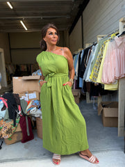 Hydrofiel Jurkje "off shoulder" olijfgroen