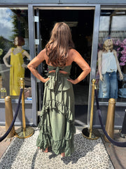 Jurk "Vino" Legergroen