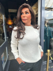 Top lange mouw "Cozy" Ecru