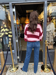 Vest met sjaal gestreept Roze/bordeaux