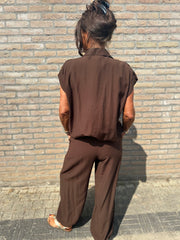 2 delig set "Pofbroek" Donkerbruin