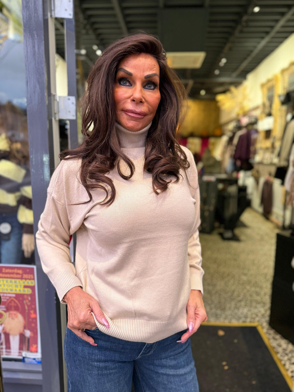 Col top "Joan" Beige