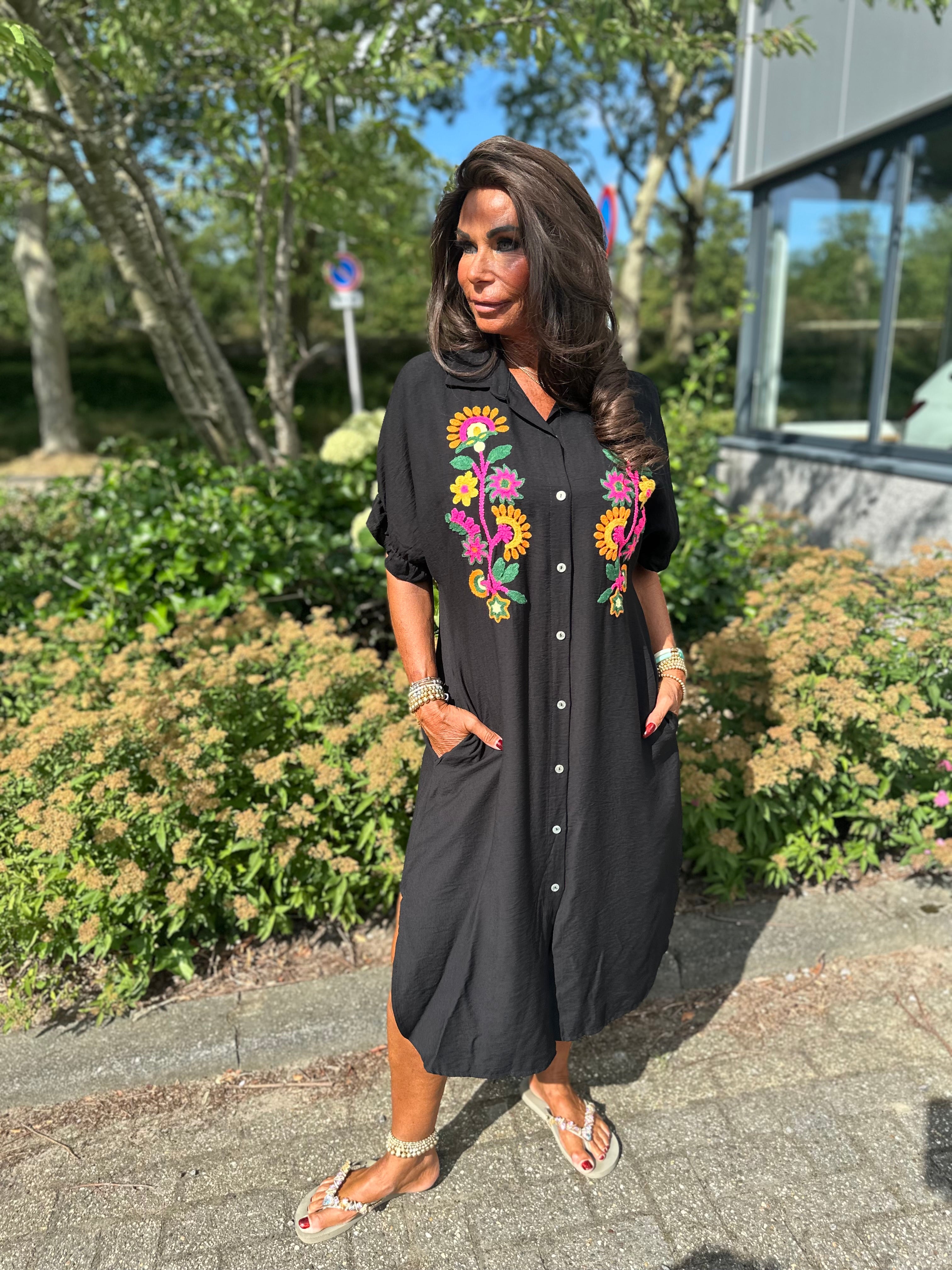 Viscose Jurk "Mila" Zwart