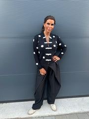 Vest "polkadot An" zwart ecru