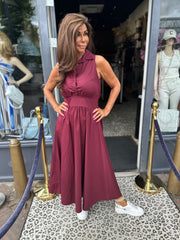 Jurk "Sandy" bordeaux