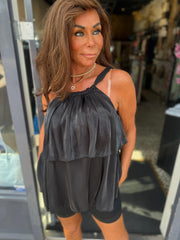 Top “Silky rouches” zwart