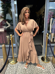 Wikkel jurk "Verona" Camel