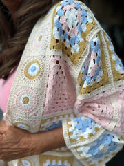 Gehaakt vest "Lilly" Roze