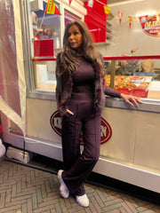 By Swan Comfy broek donker aubergine