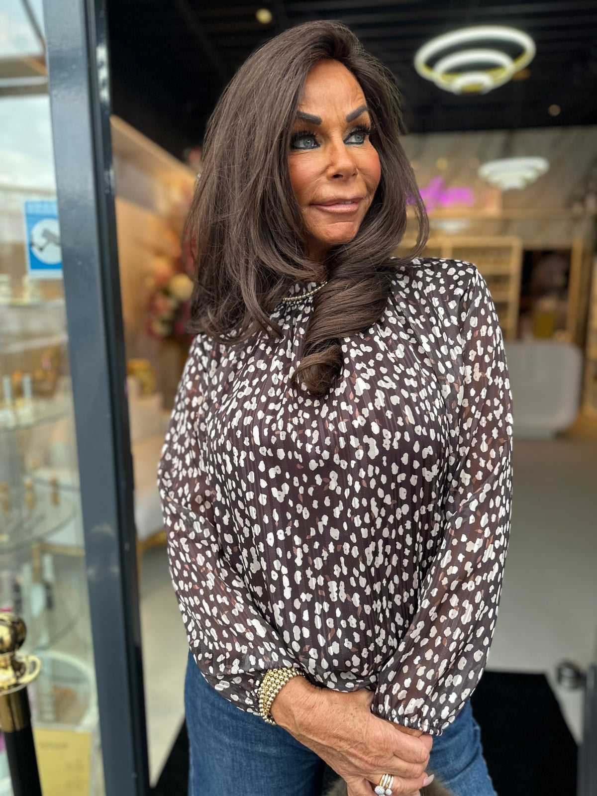 Blouse "Mandy" donkerbruin
