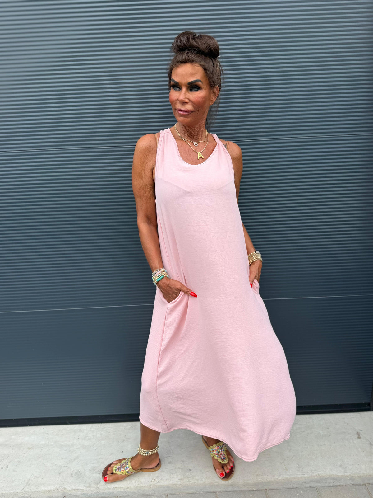 Lange jurk "Catarina" licht roze