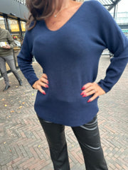 Top "Perfect" V-hals Donkerblauw