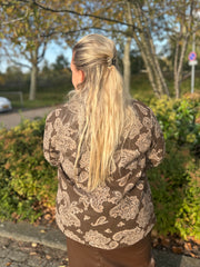 Gevoerd jasje Paisleyprint bruin