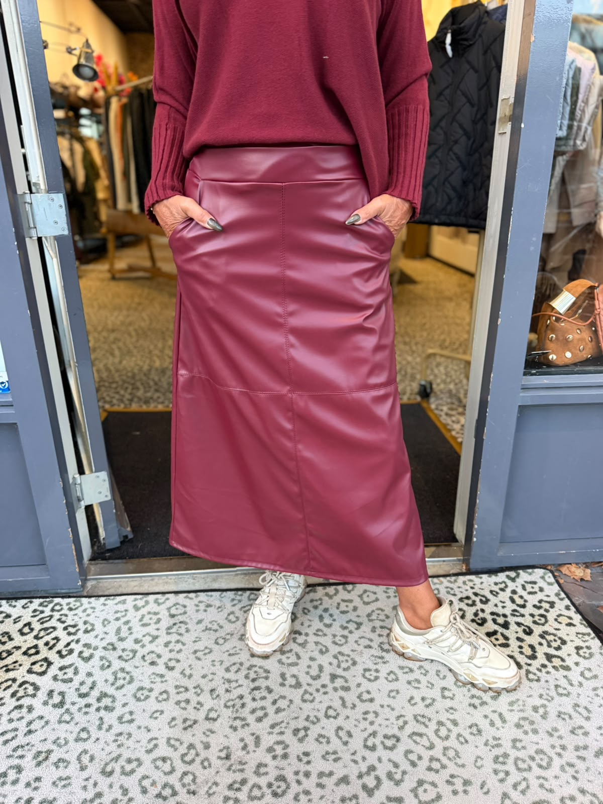 PU Rok "Flier" bordeaux